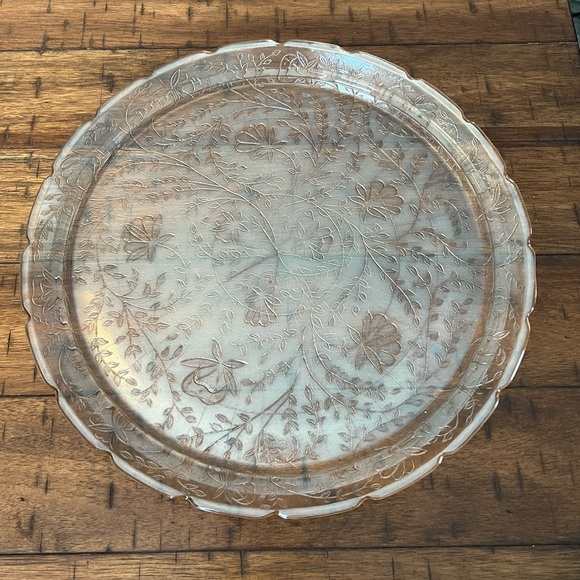 Jeannette Iridescent Floragold Depression Glass Tray Platter - Picture 3 of 5